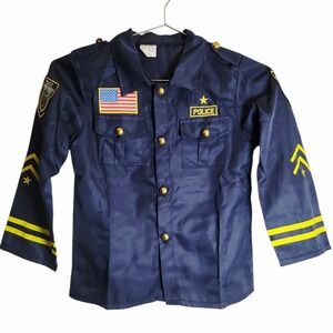 Kids Police Officer Costume Set Medium Shirt Pants Halloween Cop Uniform Child